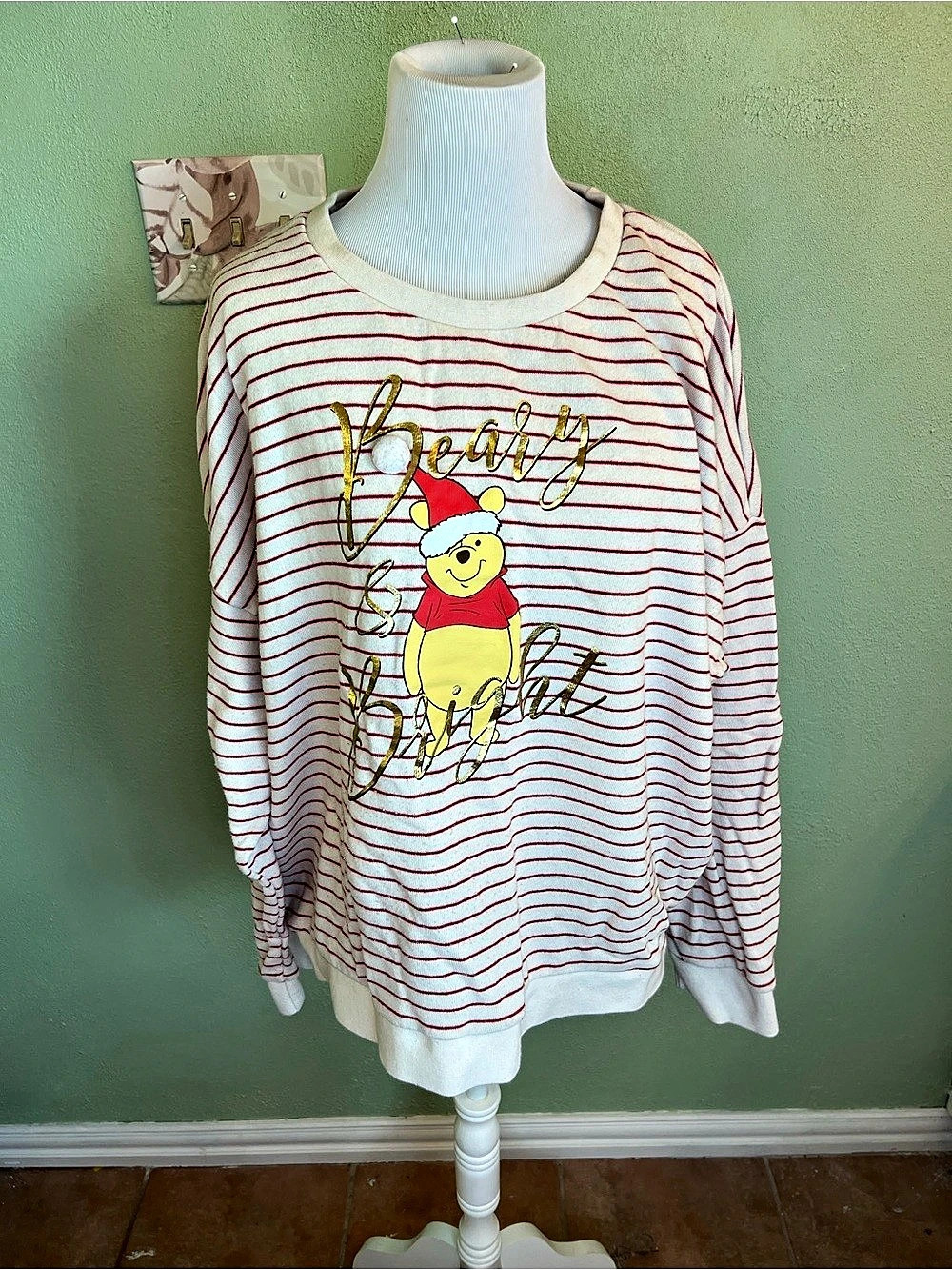Disney Winnie the Pooh Striped Graphic Sweatshirt 2XL
